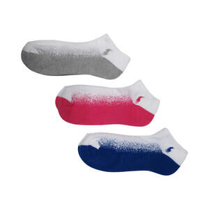 Polo Ralph Lauren Womens Low Cut Socks White Multicolor 3 pack NWT